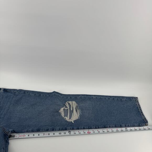 Lovers + Friends Ryan High Rise Straight Jeans Womens 28 NWT Distressed Med Wash - Picture 10 of 12